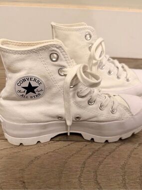Converse Kids White High-Top Lug Sole Sneakers